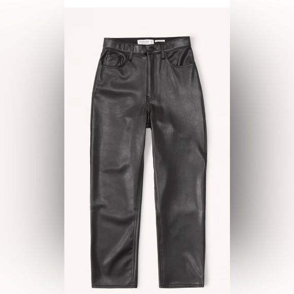Vegan Leather Ankle Straight Pants, 31L - Picture 5 of 6